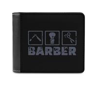 Barber Tool Trucker - Portafoglio da uomo in pelle con scomparti per carte di credito, Stile:, Taglia unica