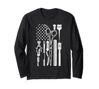 Barber Tools - Forbici con Bandiera Americana e Pettine Maglia a Manica