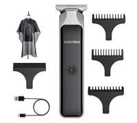 BarberBoss Kit per la toelettatura degli uomini, Regolabarba professionale, Tagliacapelli facciale, Ricaricabile USB, Lama a T in acciaio inossidabile, Trimmer per dettagli da uomo
