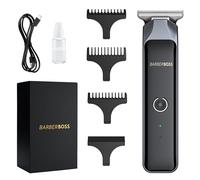 Barberboss Kit per la toelettatura degli uomini: tagliacapelli e barba con 4 pettini guida, tagliacapelli da uomo senza fili, set completo per taglio di capelli da uomo