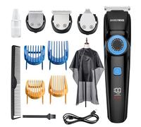 BarberBoss Professional 3-in-1 kit per capelli, barba e dettagli, kit per la toelettatura maschile con manopola di controllo di precisione, lame di taglio, luce di ricarica, QR-6087