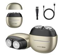 BarberBoss Rasoio compatto da uomo, rasoio elettrico con sensore, rasoio rotativo intelligente Touch-Swipe da uomo con testa galleggiante a doppio anello, sistema a lama, QR-2712