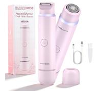 BarberBoss Rasoio da donna 2 in 1 kit per la rimozione dei peli del viso e Rosa