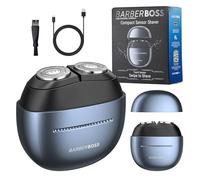 BarberBoss Rasoio da uomo compatto con sensore, rasoio con sensore intelligente touch-swipe Testina rotante a doppio anello, rasoio elettrico portatile da uomo, QR-2711