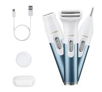 BarberBoss Rasoio Elettrico 3 in 1 per Donna - Elettrico Portatile Rifinitore per Bikini, Rasoio Ricaricabile per Viso, Braccia, Gambe, Ascelle, e Bikini