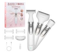 BarberBoss Rasoio elettrico donna, rasoio portatile 3 in 1, rasoio per corpo, bikini e viso, rasoio da donna senza fili Wet & Dry, epilatore per viso, rasoio donna ricaricabile tramite USB, QR-8003
