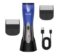 BarberBoss Rasoio elettrico senza fili per uomo, ideale per zone intime e corpo intero, con display a LED, pettini regolabili e design resistente agli schizzi