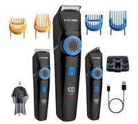 BarberBoss Rasoio per capelli, barba e dettagli da uomo, ricaricabile, 3 in 1, kit per la toelettatura senza fili con quadrante di precisione, indicatori LED, kit per la cura dei dettagli degli uomini