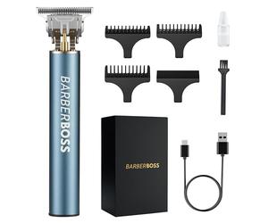 BARBERBOSS regolabarba uomo e tagliacapelli uomo, tagliacapelli cordless uomo, tagliacapelli di precisione per taglio capelli uomo, tagliacapelli dettagliato QR-2078