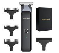 BarberBoss Set di rasoio per capelli e barba da uomo, con lama a T, senza fili, con pettini, ricaricabile tramite USB, per barba, attaccatura dei capelli, baffi e rifinitura dei dettagli