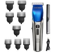 BarberBoss Set tagliacapelli e rifinitore per barba tagliac da uomo, senza fili, impermeabile, con lama in ceramica, velocità regolabile