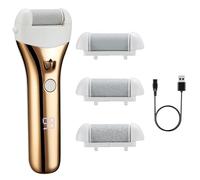 Barberboss Strumento per la rimozione dei calli ricaricabile, lima elettrica per piedi per pelle dura, kit impermeabile con 3 rulli, doppia velocità, ricarica USB e display a LED