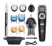 BarberBoss Tagliabarba da uomo, tagliacapelli senza filo, rifinitore per peli del naso e kit di toelettatura impermeabile | Modello QR-6051