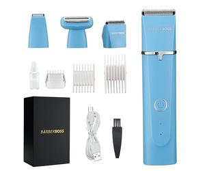 BarberBoss tagliabarba uomo, tagliacapelli uomo, kit di toelettatura uomo, tagliacapelli uomo, tagliacapelli per uomo Taglio di capelli, pulizia del viso, taglio di capelli, 4 pettini guida QR-6053