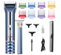Barberboss Tagliacapelli da uomo, set di regolabarba e tagliacapelli da uomo, tagliacapelli senza fili, da uomo, con display a LED, 8 pettini