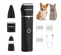 BarberBoss Tagliacapelli per animali domestici, per cani e gatti, kit professionale per peli spessi e opachi, toelettatore senza fili con lama in ceramica, tagliaunghie impermeabile con smerigliatrice