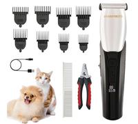 BarberBoss Tagliacapelli senza fili per cani e gatti, silenzioso, impermeabile, con lunghezze di taglio regolabili, display a batteria a LED, kit professionale per la toelettatura del cane