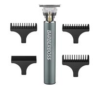 BarberBoss Tagliacapelli T-Blade, Regolabarba da Uomo, Tagliacapelli di Precisione Senza Fili, Kit di Precisione con Ricarica USB e 3 Pettini Guida
