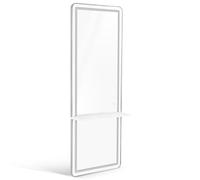 Barberpub Specchio da parete con illuminazione, livello completo del corpo con telaio in alluminio, specchio grande con interruttore a touch, 3 colori chiari Dimmabile, J6271 (Bianco-argento)