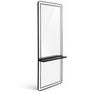 Barberpub Specchio da parete con illuminazione, livello completo del corpo con telaio in alluminio, specchio grande con interruttore a touch, 3 colori chiari Dimmabile, J6271