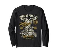 Barbers Point Hawaii USA Stile Invecchiato Design Moto Maglia a Manica