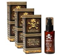 Barbertime Olio per barba e baffi, 75 ml, per la cura della barba con olio di argan, jojoba, mandorle, oliva e girasole, barba morbida e liscia senza prurito, fragranza maschile fresca (75 ml)