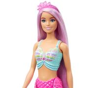Barbie Zeemeerminpop met roze fantasiehaar van 18 cm lang, met kleurrijke access