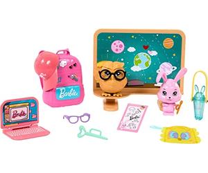 Barbie Accessori, Giocattoli e Regali in età prescolare, My First Story Starter Pack, Tema Scuola con Zaino, Animali Domestici e Lavagna