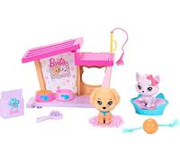 Barbie Accessori, Giocattoli prescolari, My First Story Starter Pack, Cura del Cane e del Gatto con casa per Animali Domestici, Giocattoli per Bambini e Regali