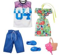 BARBIE KEN Fashion Pack 2 VESTITI Completi T-shirt Scarpe Borsa Mattel HBV72