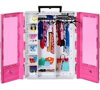 Barbie - Armadio da Sogno Fashionistas, armadio rosa trasportabile con tanti accessori trendy inclusi, sei appendini e tanto spazio per riporre i vestiti, giocattolo per bambini, 3+ anni, GBK11