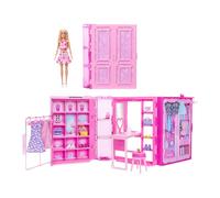 Barbie Armadio Dei Sogni Di Playset Giocattolo Con Bambola Alla Moda, Vestiti E Accessori, Larghezza Di 91 Cm Con Oltre 25 Pezzi