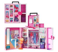 Barbie - Armadio dei Sogni, playset largo 60cm con 15 aree per riporre gli accessori, include specchio, scivolo per biancheria e 35 outifit per creare 400 look, giocattolo per bambini, 3+ anni, HBV28
