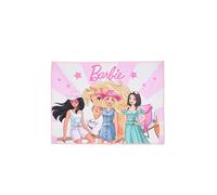 Barbie Asciugamano per Bambine, 40x30 cm, Rosa con Stampa, 100% Poliestere