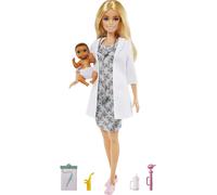 Barbie Baby Doctor Playset with Blonde Barbie Doll (12-in/30.40-cm), Infant Doll