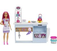 Barbie Bakery Playset with 12 in Petite Doll, Pink Hair, Bakery Station, Cake Ma