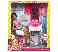 Barbie Bambola Afroamericana Salone di Bellezza, Giocattolo per Bambini 3+ Anni, FJB37
