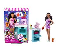 Barbie - Bambola Barbie Arredamento Playset, cucina con forno, planetaria, gatti