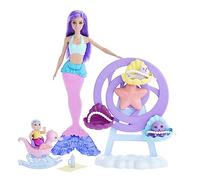 BARBIE DREAMTOPIA SIRENA Bambola 30cm Playset RUOTA MARINA Mattel HLC30