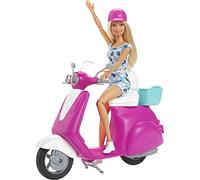Barbie Pop, Blond, en Roze/Witte Scooter met Standaard e (PRESALE 12 maart 2019)