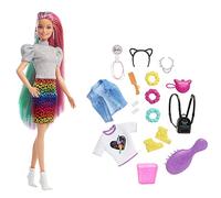 Barbie Totally Hair ​ - Capelli Multicolor con capelli con funzione cambia colore, include 16 accessori alla moda; 3+ Anni
