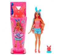 Barbie - Pop Reveal Serie Animal Party, bambola con orecchie da coniglietto e cucciolo incluso, 8 accessori a sorpresa con effetto cambia colore, giocattolo per bambini, 3+ anni, JCN87