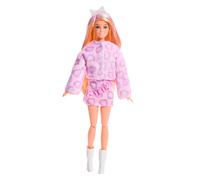 Barbie - Bambola Cutie Reveal Care Bears JJP64, con costume gattino rosa, 10 accessori