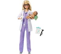 Barbie Bambola Dottoressa Pediatra con Bambolotto, Camice e Accessori, per Bambini da 3+ Anni, FPR44