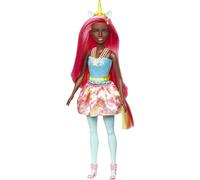 Barbie HGR19 Bambola Dreamtopia Unicorno con capelli arcobaleno e accessori Mode