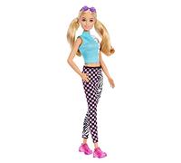 Barbie Bambola Fashionista Bionda con Canottiera, Occhiali da sole e Abiti alla Moda,Giocattolo per Bambini 3+Anni,GRB50