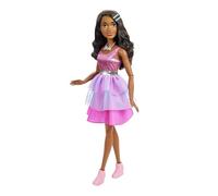 Barbie Bambola Grande Capelli Neri Alta 71cm Abito Rosa Scintillante e Accessori