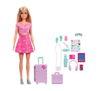 Barbie Famiglia e Amici Malibu Avventure Senza Limiti, bambola bionda alla moda, con bagagli e accessori a tema viaggio, JMJ47