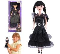 Barbie,Bambola Mercoledì Barbie Vestito Nero e Tacchi Alti, La Famiglia Gotiche Bambola Action Figure, Regali Giocattolo per i Fan, Bambole per Bambini Piccoli