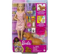 Barbie bambola nascita cucciolo con 4 cani set accessori HCK75